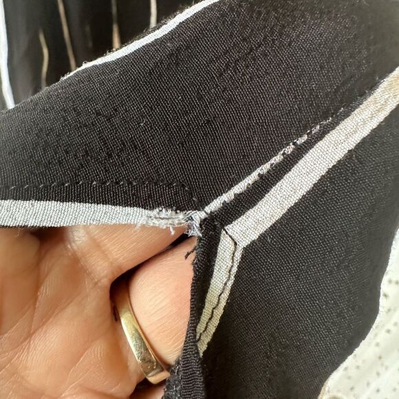 ASOS Cami Slip V Neckline Spaghetti Straps Side Slit Stripe Flowy Midi Dress 12 - Picture 9 of 12